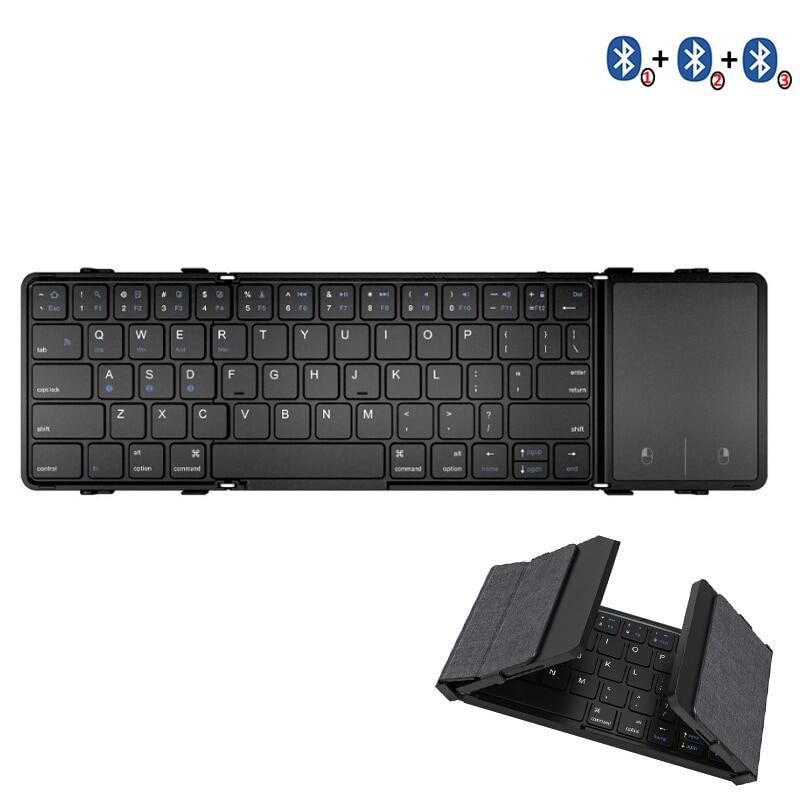 Jomaa Bluetooth Wireless Folding Keyboard For Tablet Ipad Phone Rechargeable Foldable Keyboard Hebrew//Korea Multi-Device
