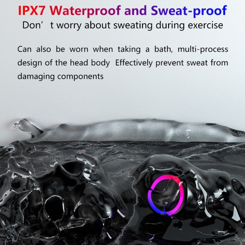 Tai nghe bluetooth không dây M12 chống nước IPX7 có đèn LED chơi Game Chống Ồn Với Bộ tai nghe thể thao dung lượng 3500mAh