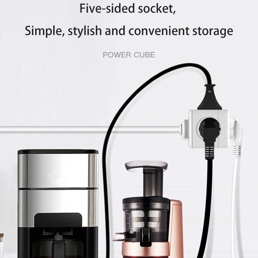 Ubest Powercube Power Strip Socket EU Plug Power Strip USB Multi Smart Plug Socket, PC Monitor Lead Cable Cord, High Speed Data Transfer USB Hub Adapter, Converter Cable