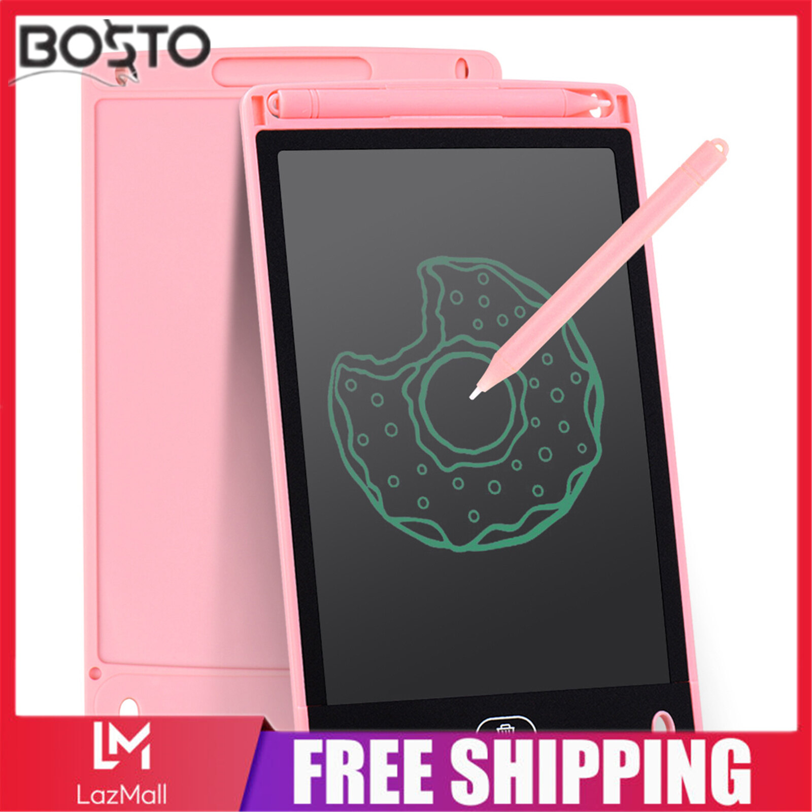 Portable 8 Inch LCD Writing Tablet Ultra-thin Electronic Drawing Board Reusable Handwriting Pad with Stylus Pen Erase Button Gift for Children Students Adults at Home Office School Travel