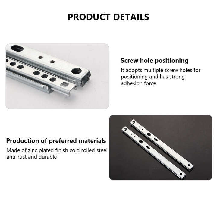 Micro Ball Guide Two Sections Wide Steel Ball Two Fold Ball Slide Drawer Steel