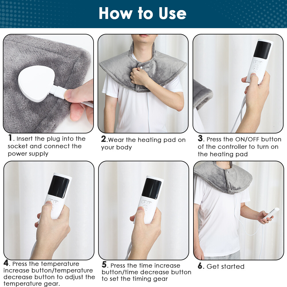 Khăn choàng làm nóng bằng điện cổ vai pad nén nóng vật lý trị liệu hẹn giờ 9 Nhiệt độ làm giảm đau cổ vai