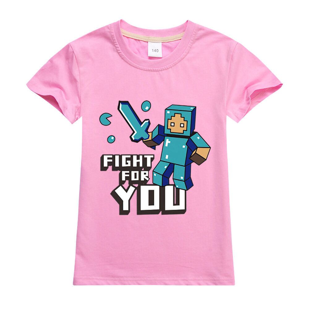 Mine crafts Summer Cotton Boy Cute Girls Long Sleeve Tops Boys Short-Sleeved Kids Clothes Cartoon T Shirt 0000