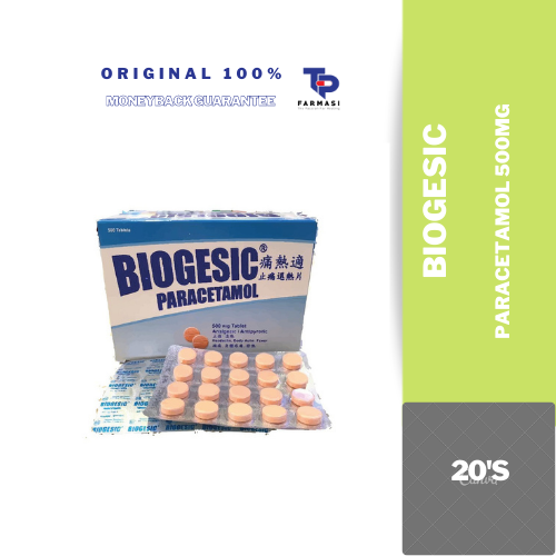 Biogesic Paracetamol 500mg Tablets 20's/1 strips ( fever , pain ) Lazada