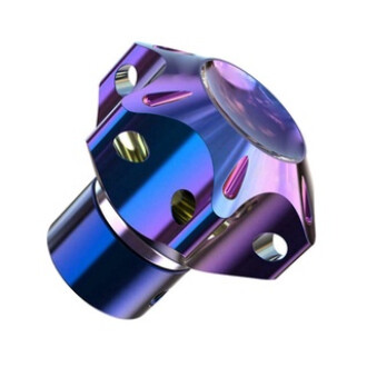 Bochang Universal Motorcycle CNC Key Cover Hexagon Burned Titanium Key Head Case Shell Cafe Racer Modified Burn Blue Key Bit Modified Decorative DIY keyChain Accessories