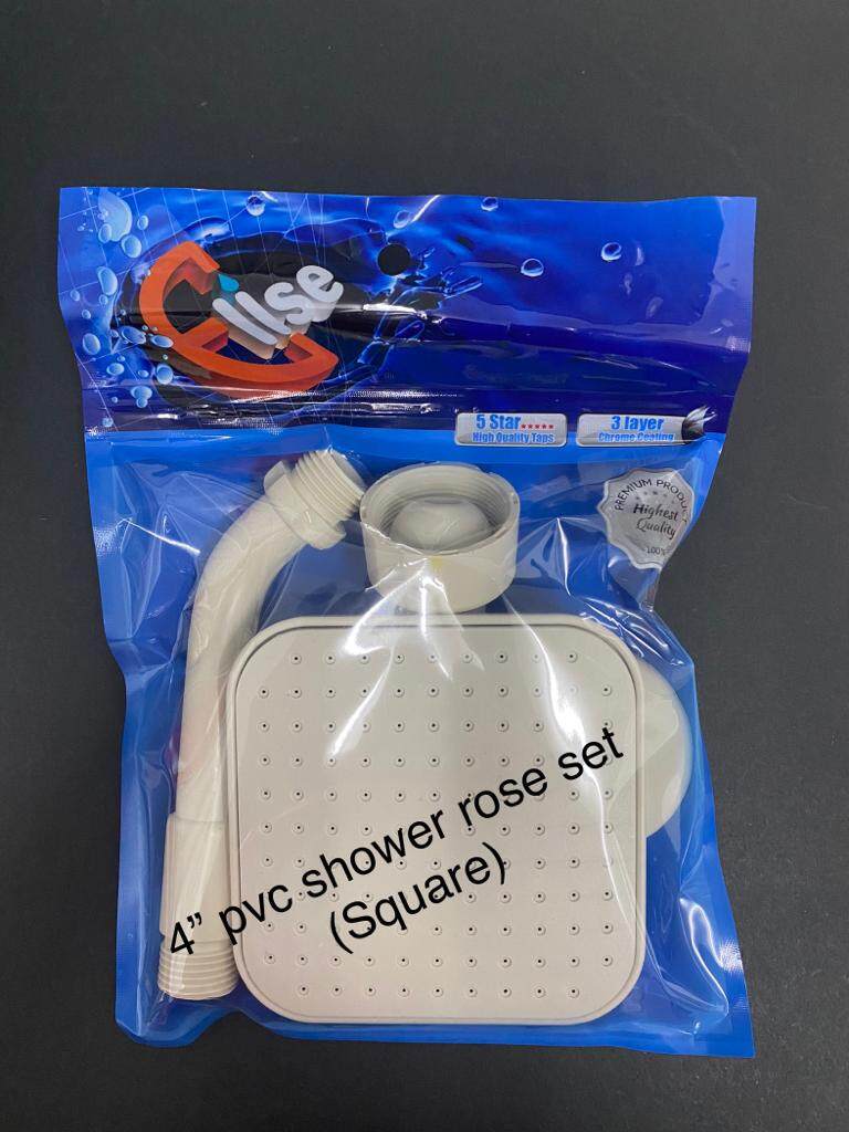 PVC SHOWER HEAD & ARM / KEPALA PLASTIK MANDI HUJAN / PVC RAIN SHOWER