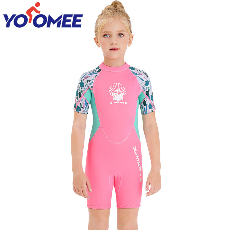 Yoomee 2.5mm Neoprene Short Wetsuit Children Diving Suit Swimwear Girls Short Surfing Swimsuit Wet Suit for Girl Bathing Suit Wetsuit