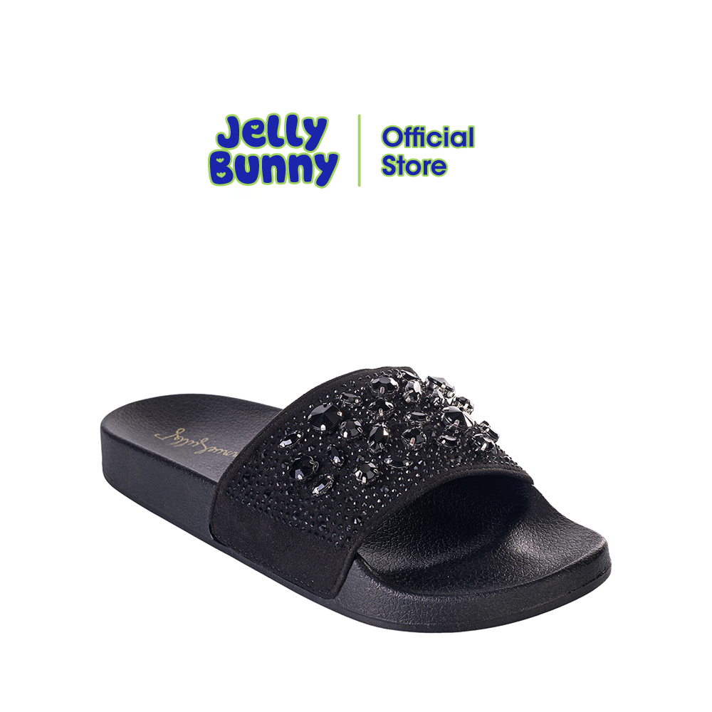 JELLY BUNNY COMFY QUEEN SLIDE SANDALS FLATS SHOES (BLACK) | Lazada Singapore
