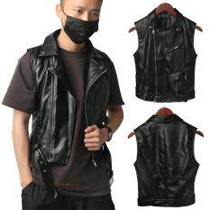 MINIAT Áo Khoác Cổ Điển Dáng Ôm Áo Khoác Không Tay Cho Nữ Thời Trang Phi Giới Tính Áo Ghi Lê Da Áo Gilet Phong Cách Punk