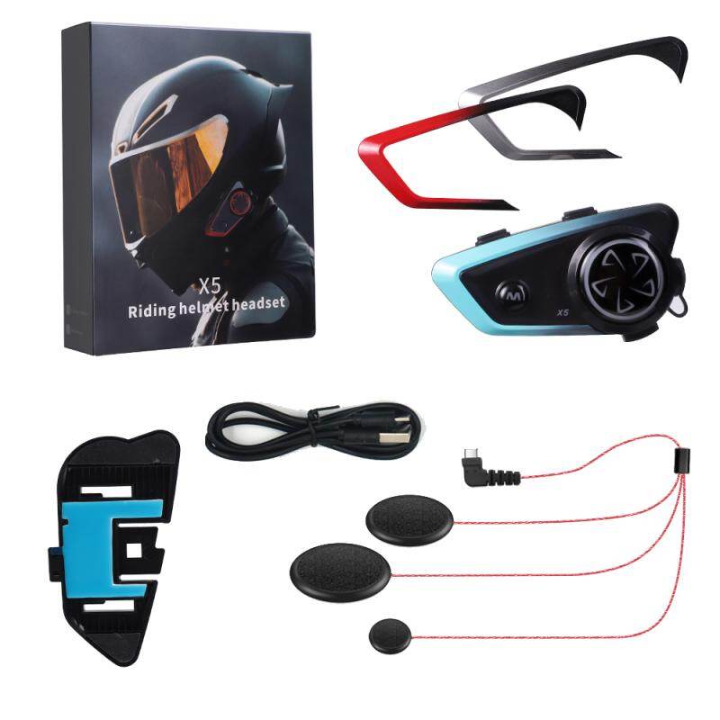 Aitemay Helmet Headset Bluetooth 5.0 Intercom Motorcycle Wireless Intercom Moto Interphone 1000M Music Sharing