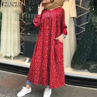 polka dot dress muslimah
