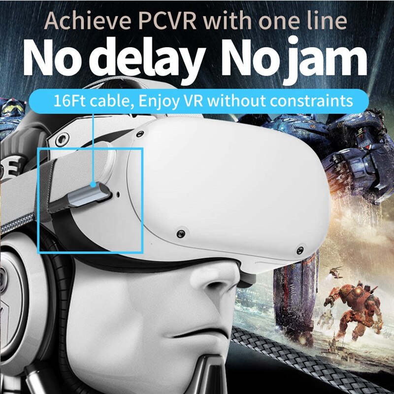5M Data Cable for Oculus Quest 2 Headset USB 3.0 to Type C Charging Data Cable VR Glasses Accessories