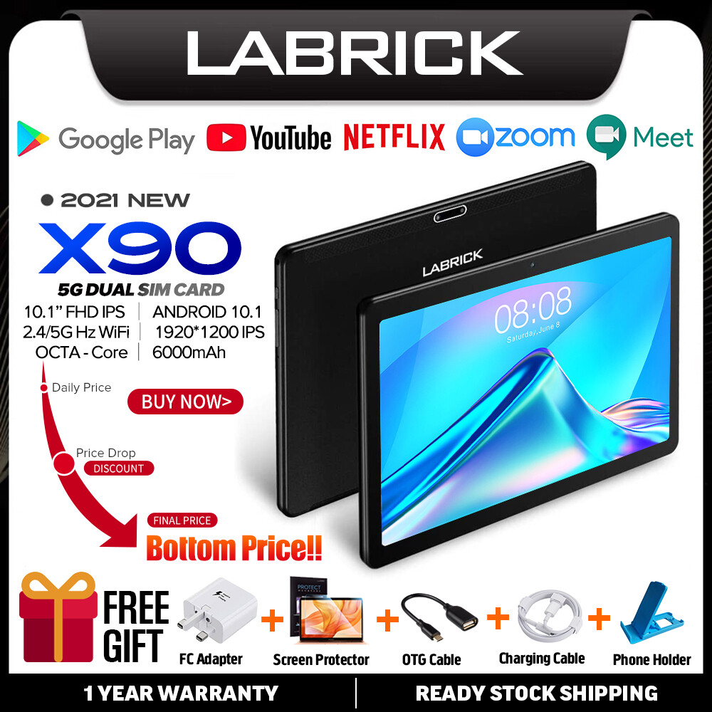 TOP2【Buy 64GB Ship 128GB】LABRICK X90 Tablet PC 5G Dual SIM Android 10 2 ...
