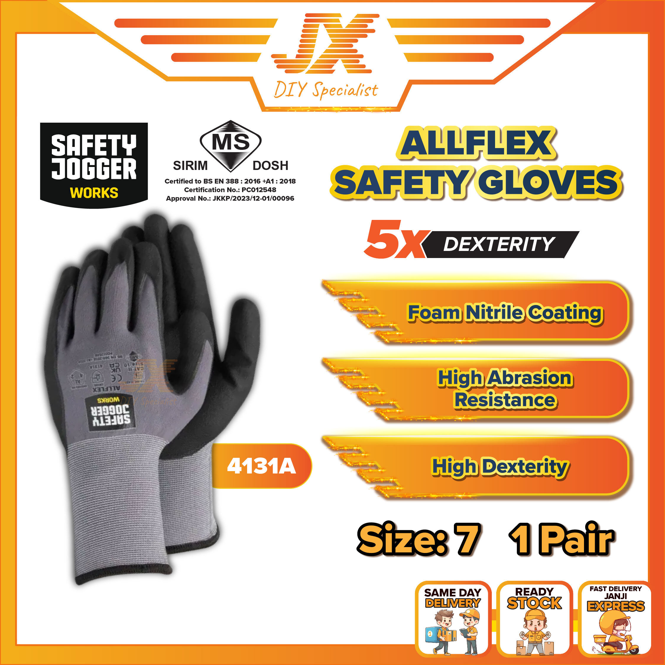 En 388 Safety Jogger Allflex Gloves Safety Jogger Allflex