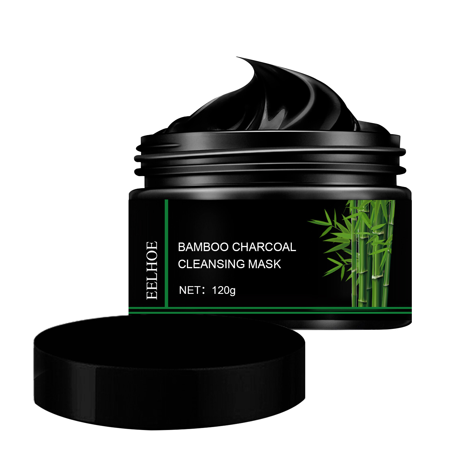 Eelhoe Bamboo Charcoal Cleansing Mask Control oil Shrink pores Remove Acne and Blackheads Tear Pull Black Mask Against Black Dot Peel Off Deep Cleansing Skin Care