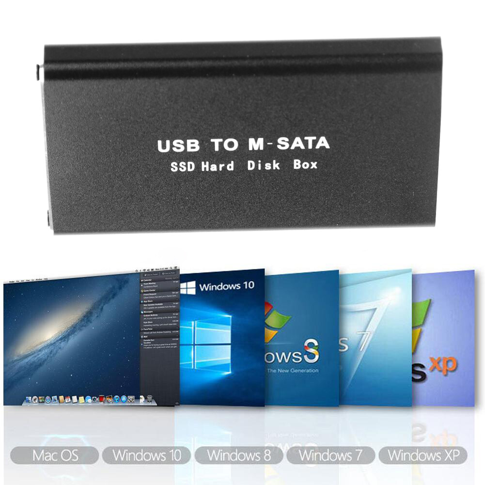 Mobile HDD Case mSATA to Type-C 3.1 Adapter Hard Drive Enclosure SSD Disk Box for Notebook