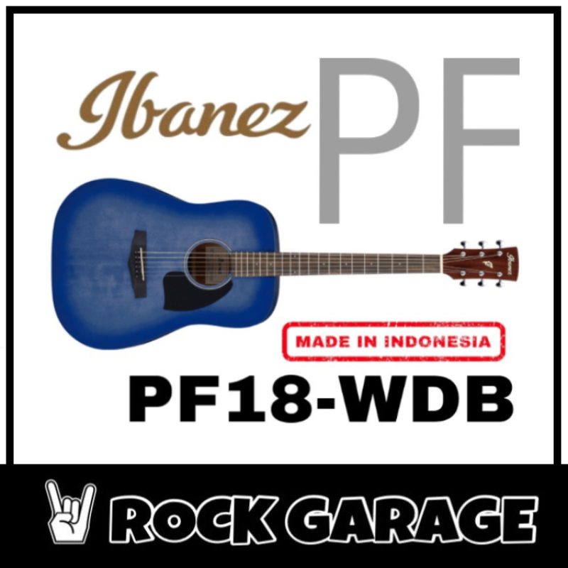 Ibanez PF18 Acoustic Guitar, Washed Denim Burst Open Pore(WDB) Malaysia
