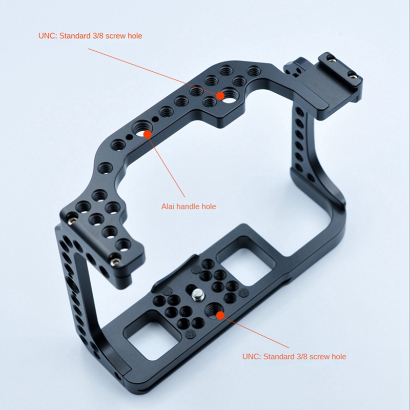 Camera Cage for Canon EOS R Feature with 1/4 3/8 Thread Holes for Magic Arm Microphone Fill Light Attachment