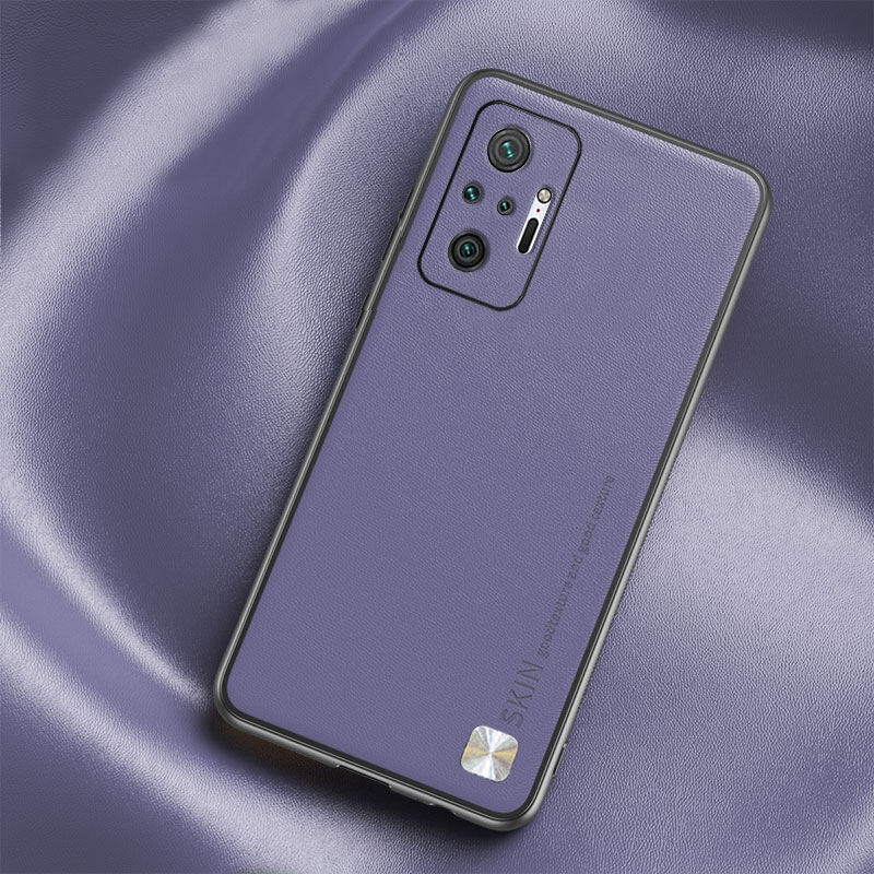 For Xiaomi Redmi Note 10 / Note 10S / Note 10Pro Max 4G Case Plain Skin Leather Cover Redmi Note 10 Pro 4G Soft Bumper Shockproof Coque