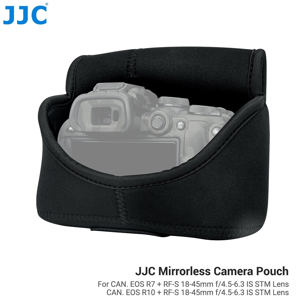 JJC Neoprene Camera Case Protective Sleeve Pouch for Canon EOS M M2 M3 M10+18-55mm Lens EOS M2 M3 M10+15-45mm Lens EOS M M2 M3 M10+11-22mm Lens Sony NEX 3+18-55mm Lens  Nikon 1 J1+10-100mm Lens Nikon 1 J1+30-110mm Lens