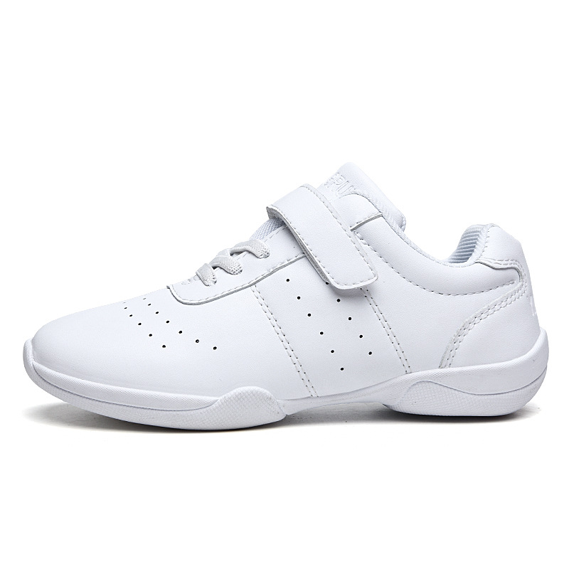 Children's Comitive Aerobics Shoes White Cheerleading Shoes Women's Race Shoes Fitness Training Shoes Dancing Shoes White Shoes