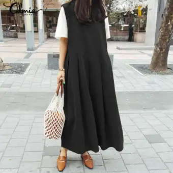 sleeveless overall pinafore sundress