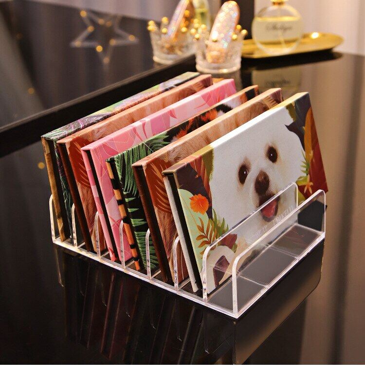 Compact Eyeshadow Palette Organizer Display Tray Acrylic 7 Grids Storage Box Cosmetics Rack Makeup Tools Holder Drawer Organizer