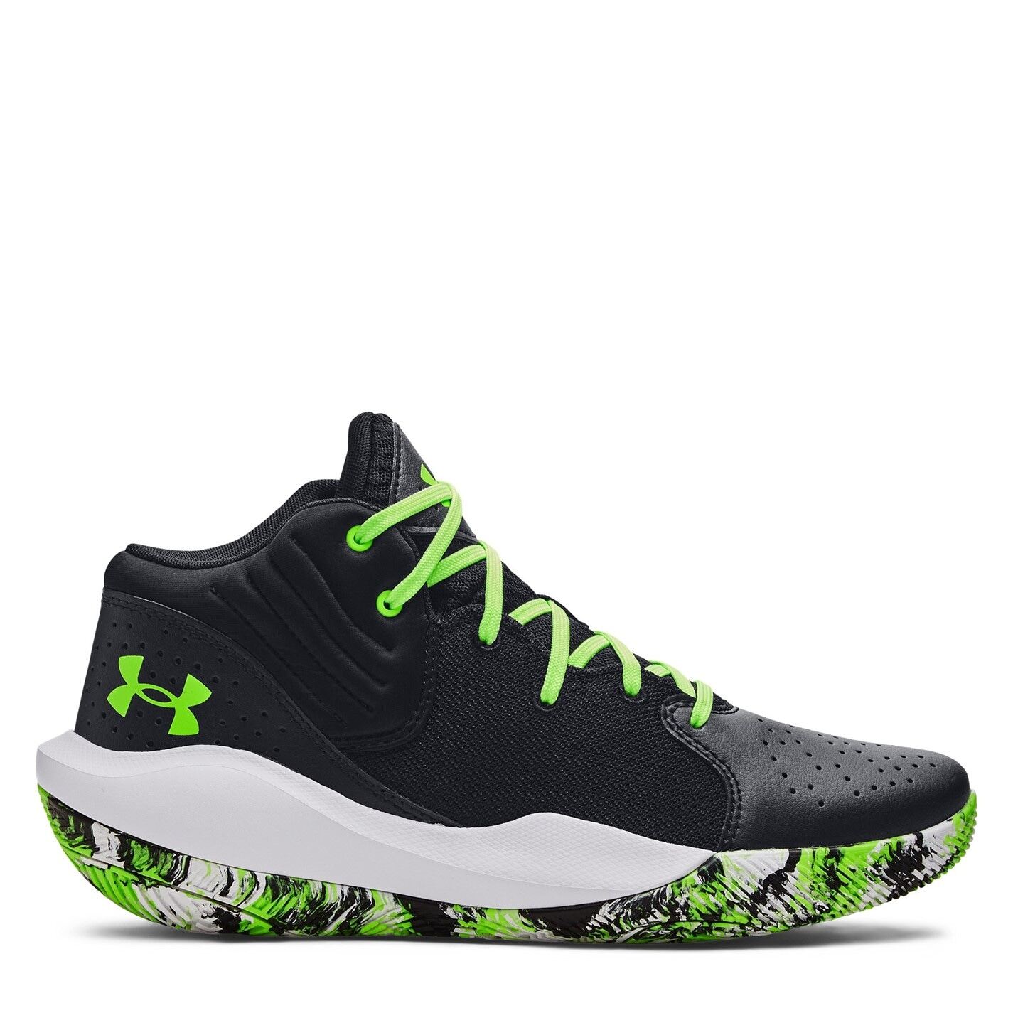 Under Armour Mens Jet 21 Mens Basketbal Shoes (Blk/Wht/Lime) Sports