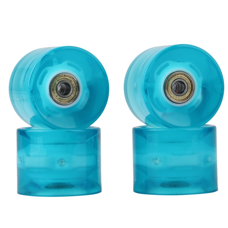 Skateboard Wheels 60mm 78A LED Light Replacement Longboard Wheels Cruiser Wheels with ABEC-9 608ZZ Bearings, 4 Pack