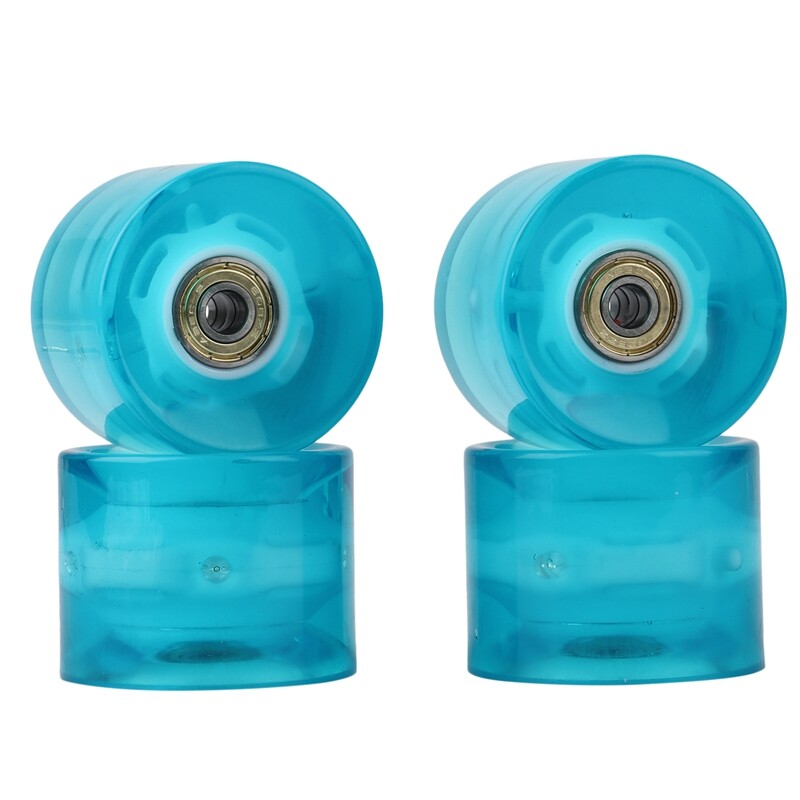 Skateboard Wheels 60mm 78A LED Light Replacement Longboard Wheels Cruiser Wheels with ABEC-9 608ZZ Bearings, 4 Pack