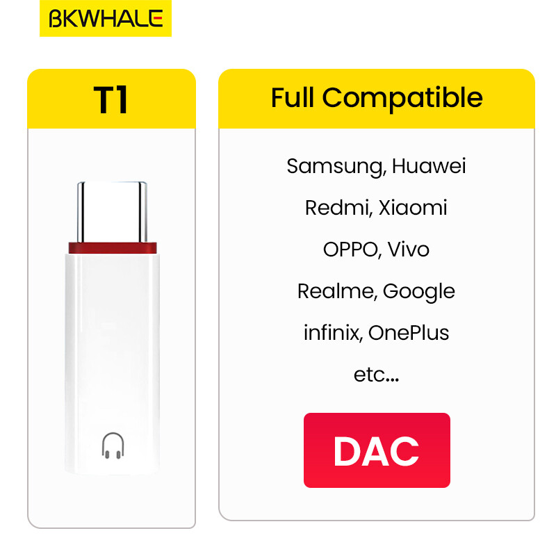 BKWHALE TC1 / T1 Loại C đến 3.5mm Jack Converter Tai nghe Audio Adapter