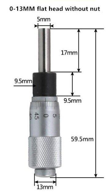 Silver range 0-6.5mm/0-13mm/0-25mm round needle plat type measure tool knurled adjustment knob micrometer head measurement