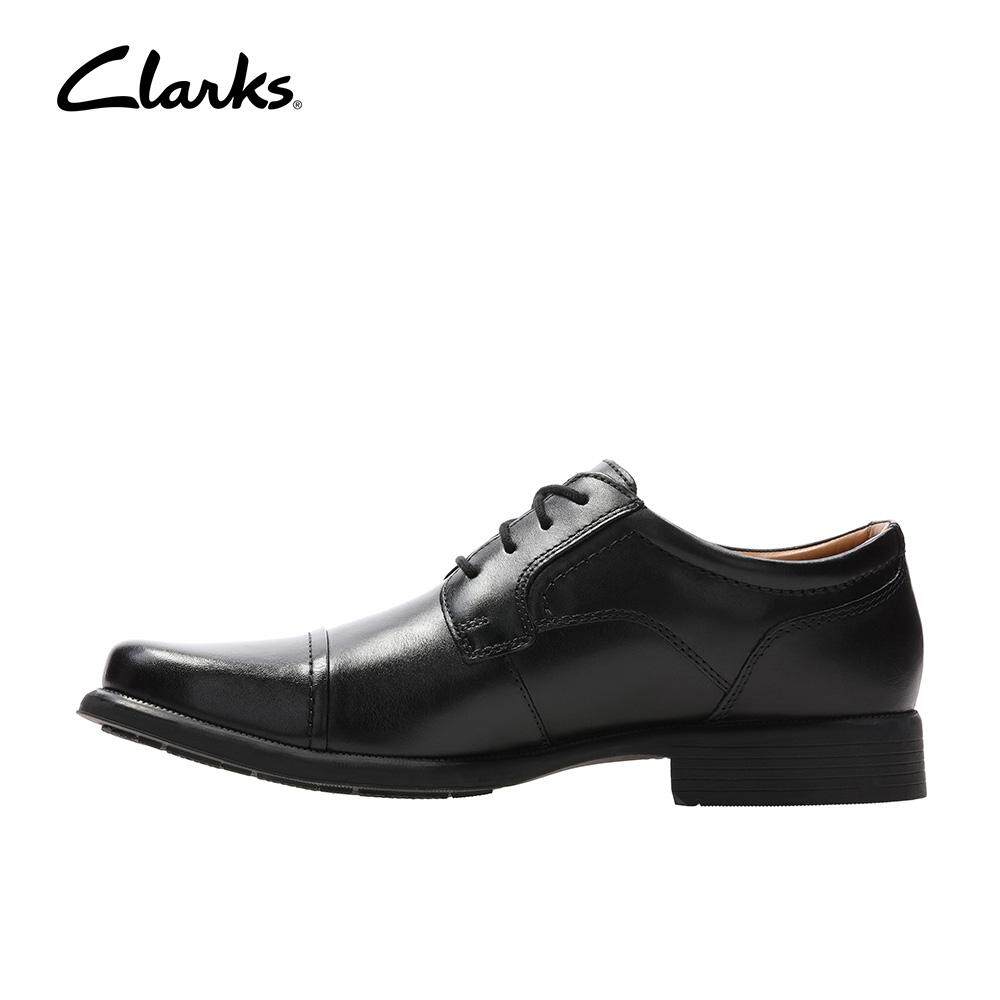 Mens Black Leather Lace Up Clarks 'Huckley Cap' Great Sale Price! 
