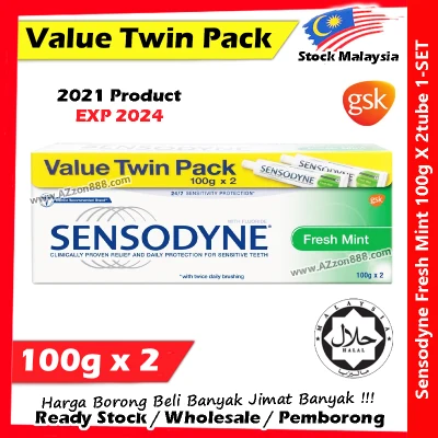 Sensodyne Fresh Mint Toothpaste with Fluoride For Sensitive Teeth 100g X 2 Value Twin Pack #Sensodyne #Fresh #Mint #GSK