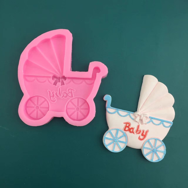 Exquisite Baby Stroller Shape Soap Making Supplies Cake Decorating Tools Silicone Mold Household Candle Molds Craft Tool