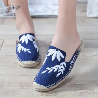 embroidered canvas shoes