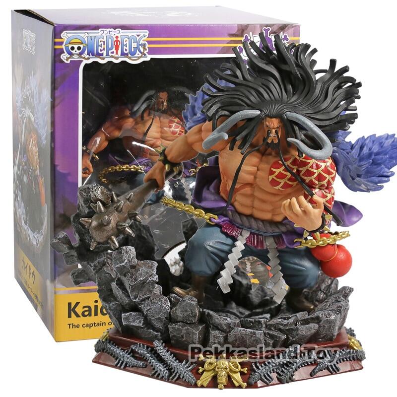 Kids Toy 19cm Anime Toy OnePiece Beasts Pirates GK Battle Kaido Action Figure PVC Excellent Model Kaizokudan Figurine Collections For Kids Birthday Gifts with box