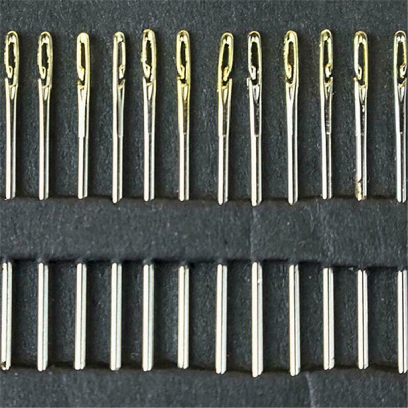 12Pcs Self-Threading Hand Needles Darning Needles Multi-size Side Opening Blind Needle Sewing Self-Threading Hand Needles Handmade DIY Accessories