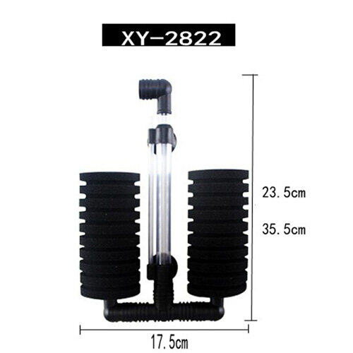 HATELI Air Pump Double Sponge Water Filter Aquarium Bio Sponge Filter for Aquarium Fish Tank
