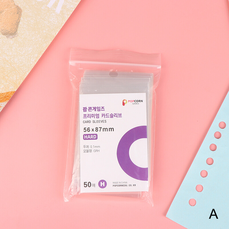 50/100pcs popcorn card sleeves clear acid free-no cpp non-slip protector film