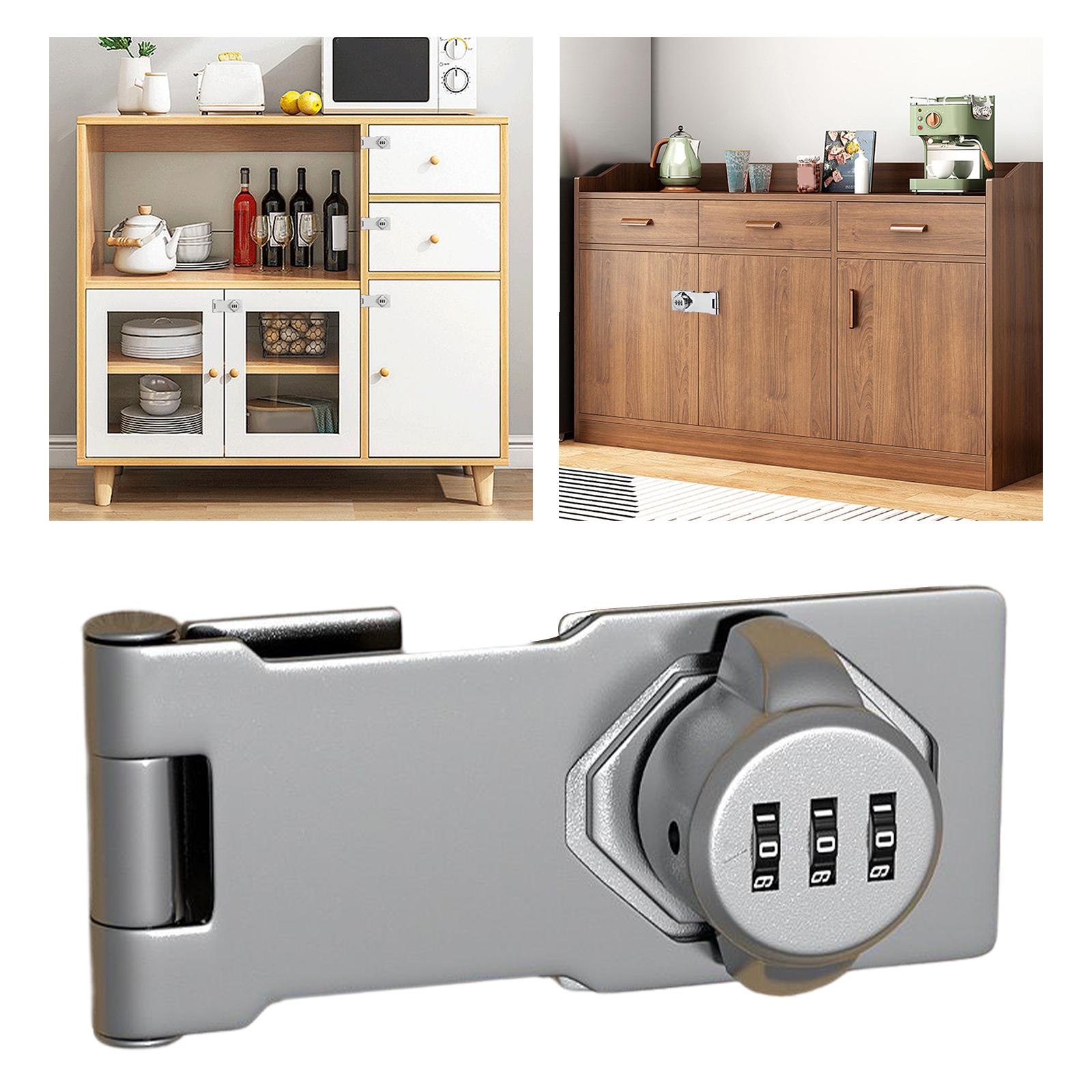 Serbery Mechanical Password Lock Mechanical, Sliding Buckle Cabinet Password Slide Latch Lock for Garage Small Doors Pet Doors