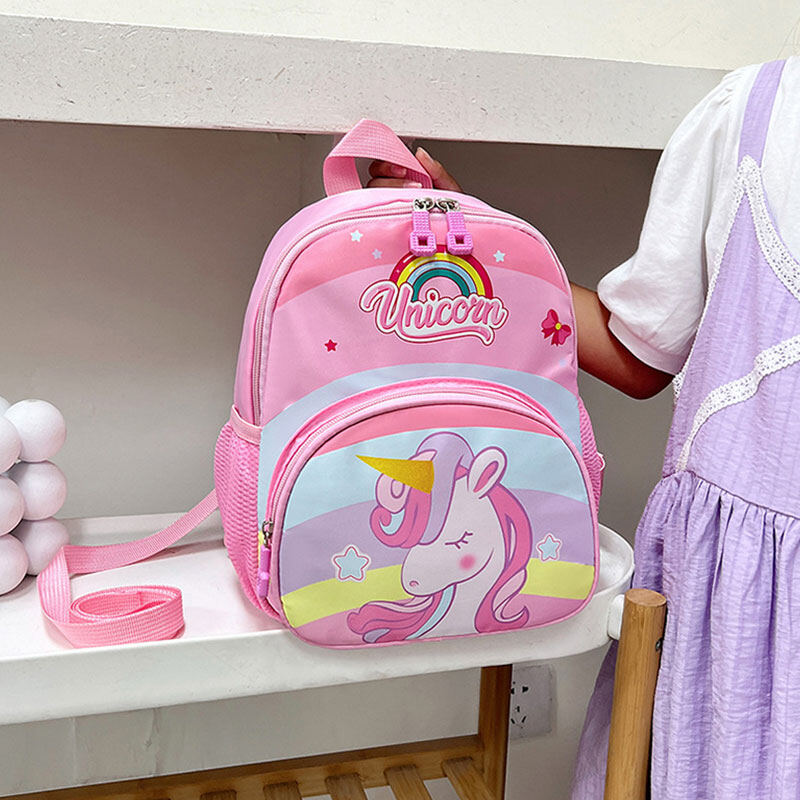 HS Kids anti-lost backpack kindergarten backpack cartoon little dinosaur leash backpack