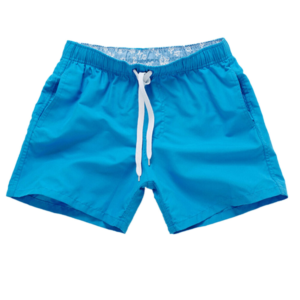 qizhangwei® Casual Solid Color Summer Beach Shorts Pants Men Drawstring Swimming Trunks