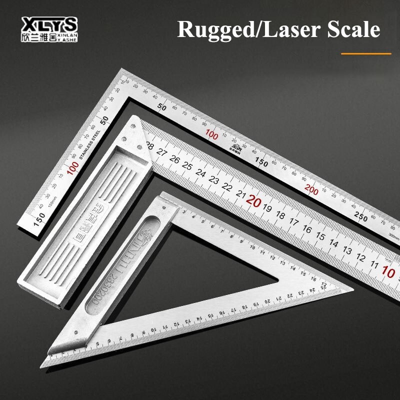 XINLANYASHE triangle ruler 45 degrees 90 degrees square steel ruler L letter ruler level triangle ruler ruler