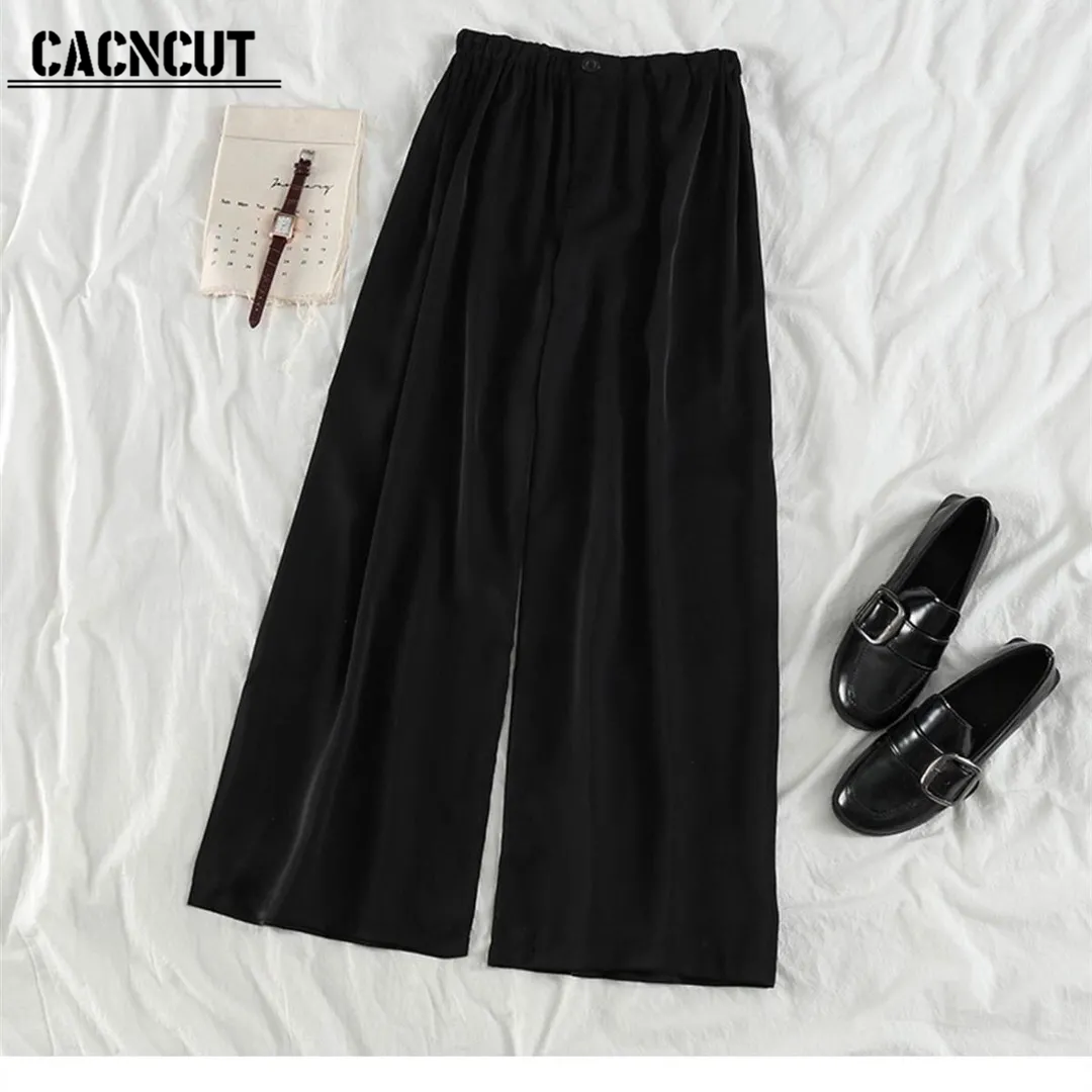 CACNCUT Women's 2 Pieces Set Korean Casual Style Short Sleeves Shirt+Elastic Waist Pants(Can Order Separately)