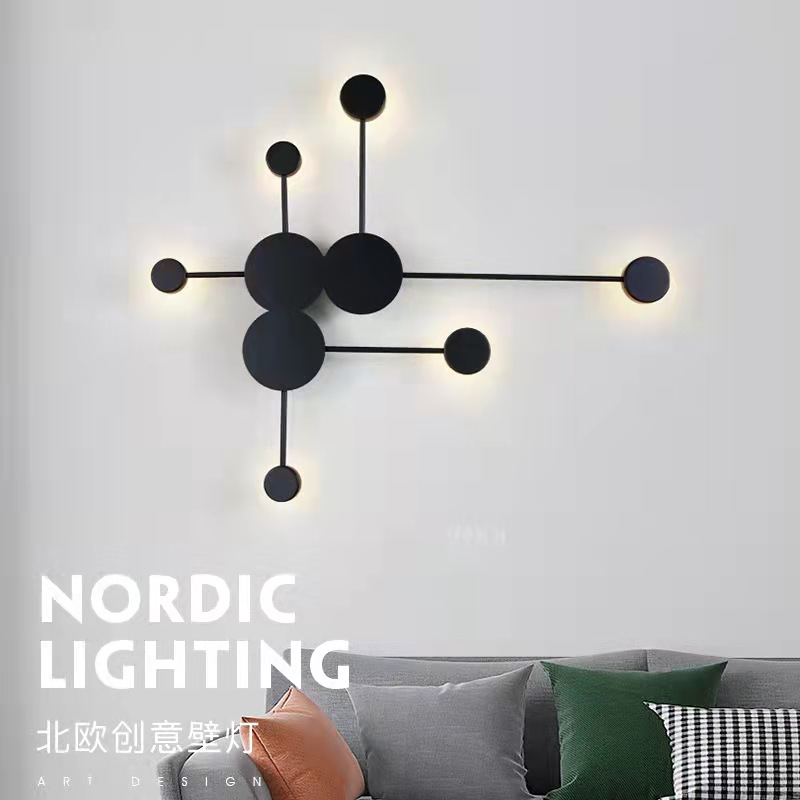 Nordic wall lamp postmodern simple LED creative personality living room bedroom Beidou star bedside wall lamp decoration