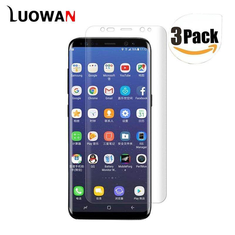 LUOWAN 3-Pack For Samsung Galaxy S8 Plus Screen Protector PET HD Clear Full Coverage Anti-Bubble Film-Clear