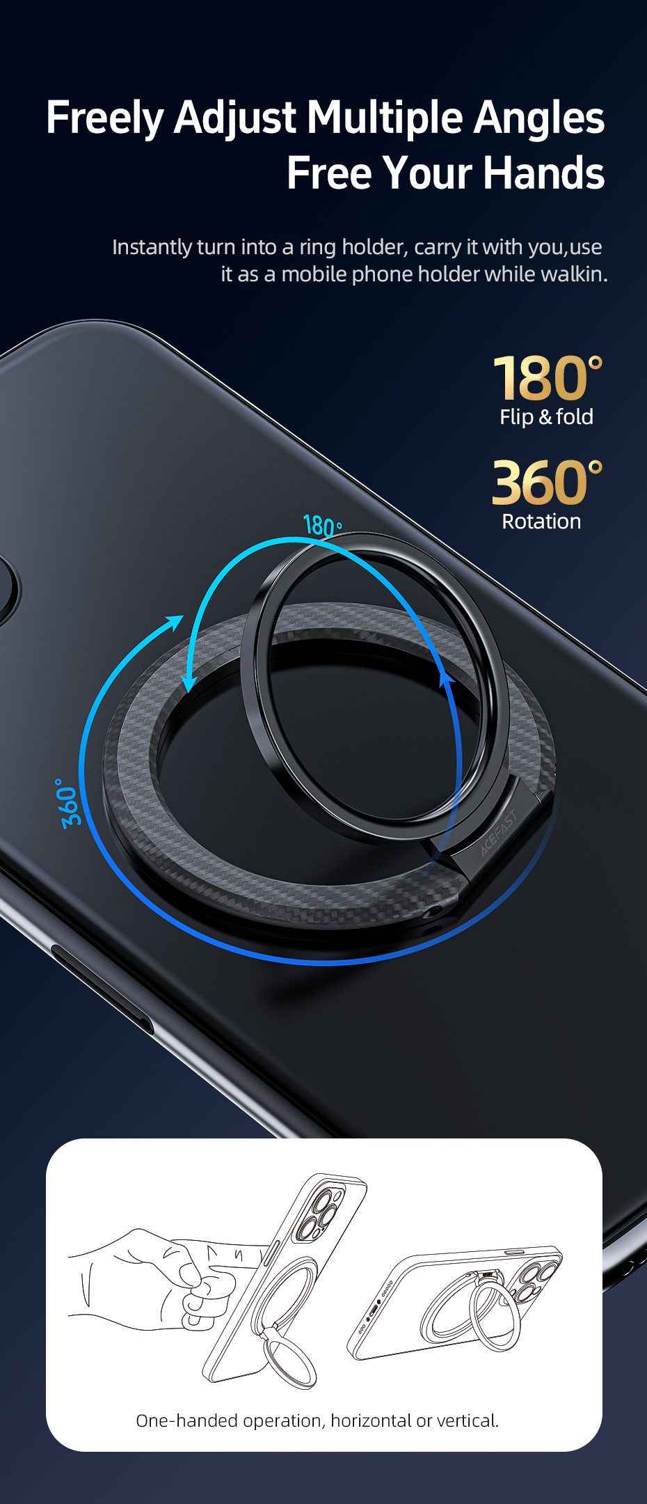 ACEFAST P1 Magnetic Phone Ring Holder description image 4