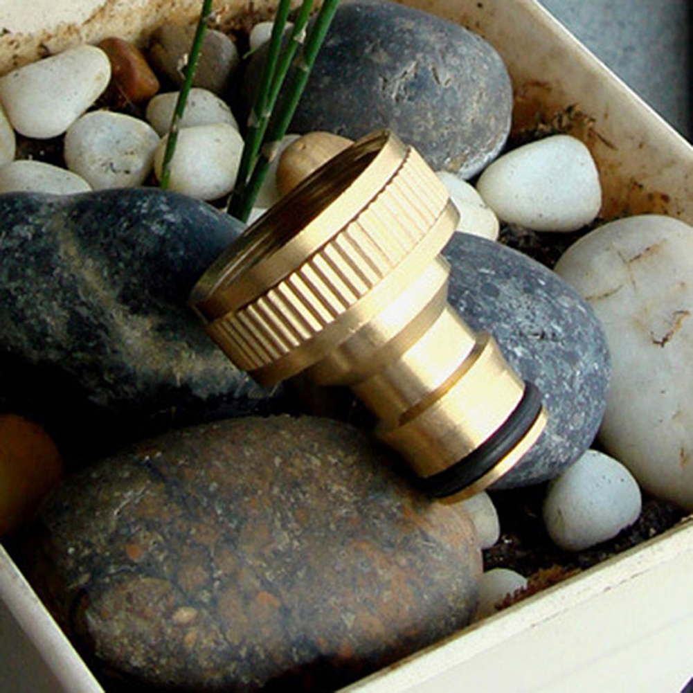 3/4 Inch Threaded Brass Tap Adaptor Garden Water Hose Quick Pipe Connector