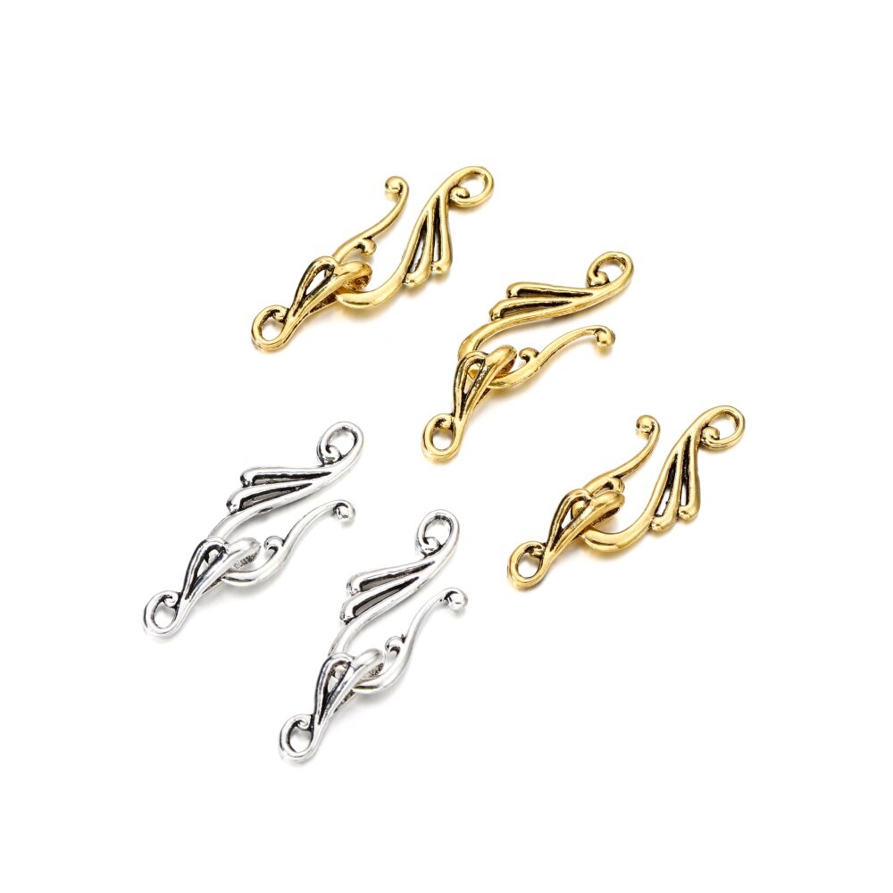 10pcs Antique Bronze Gold Musical Note Shape Zinc Alloy Toggle Clasps Hooks For Necklace Bracelet Jewelry Making Supplies DIY